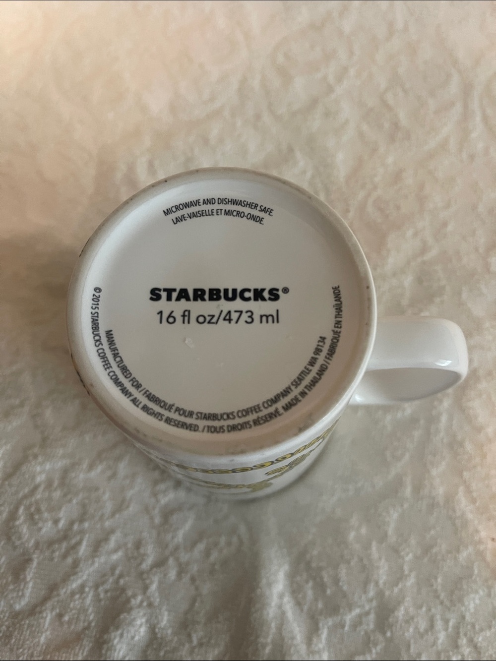 Starbucks White Yellow Green 'Hello' Telephone Ceramic Mug - Picture 6 of 8